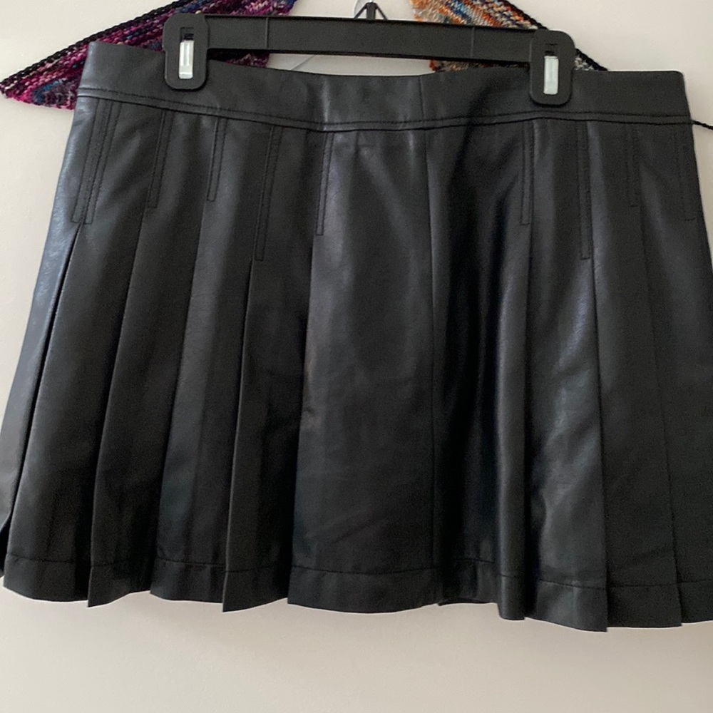 BCBG MaxAzria Shane faux leather pleated mini